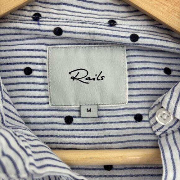 Rails Taylor Flocked Polka Dot Button Down Shirt Size M - Picture 8 of 11